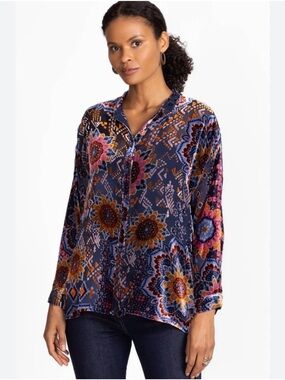 Johnny Was Audrey burnout blouse